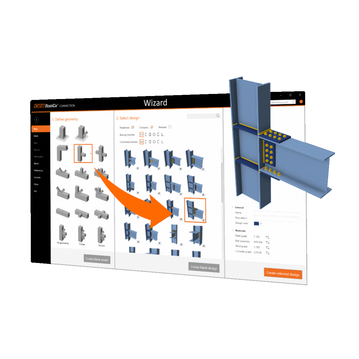 Showcase of Idea Statica features for structural designers of steel connections and concrete members