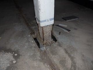 Freigelegter Stützenfuß