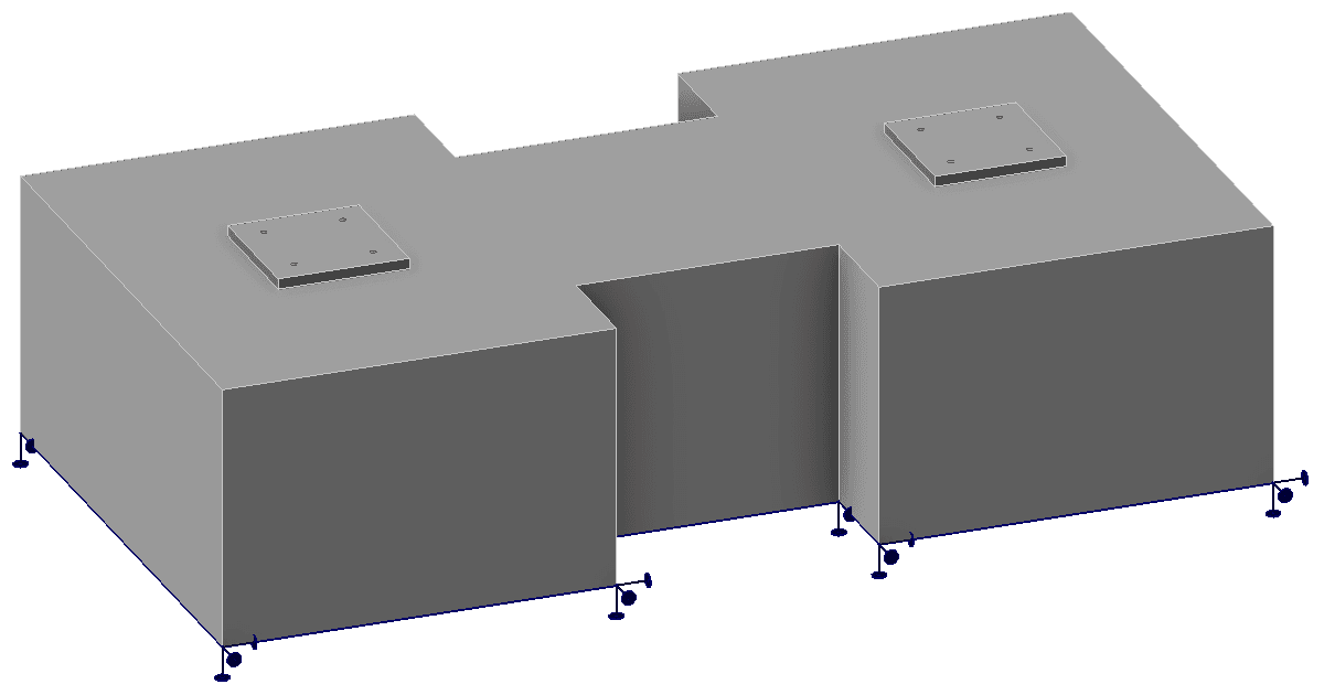 Flat footing with two base plates