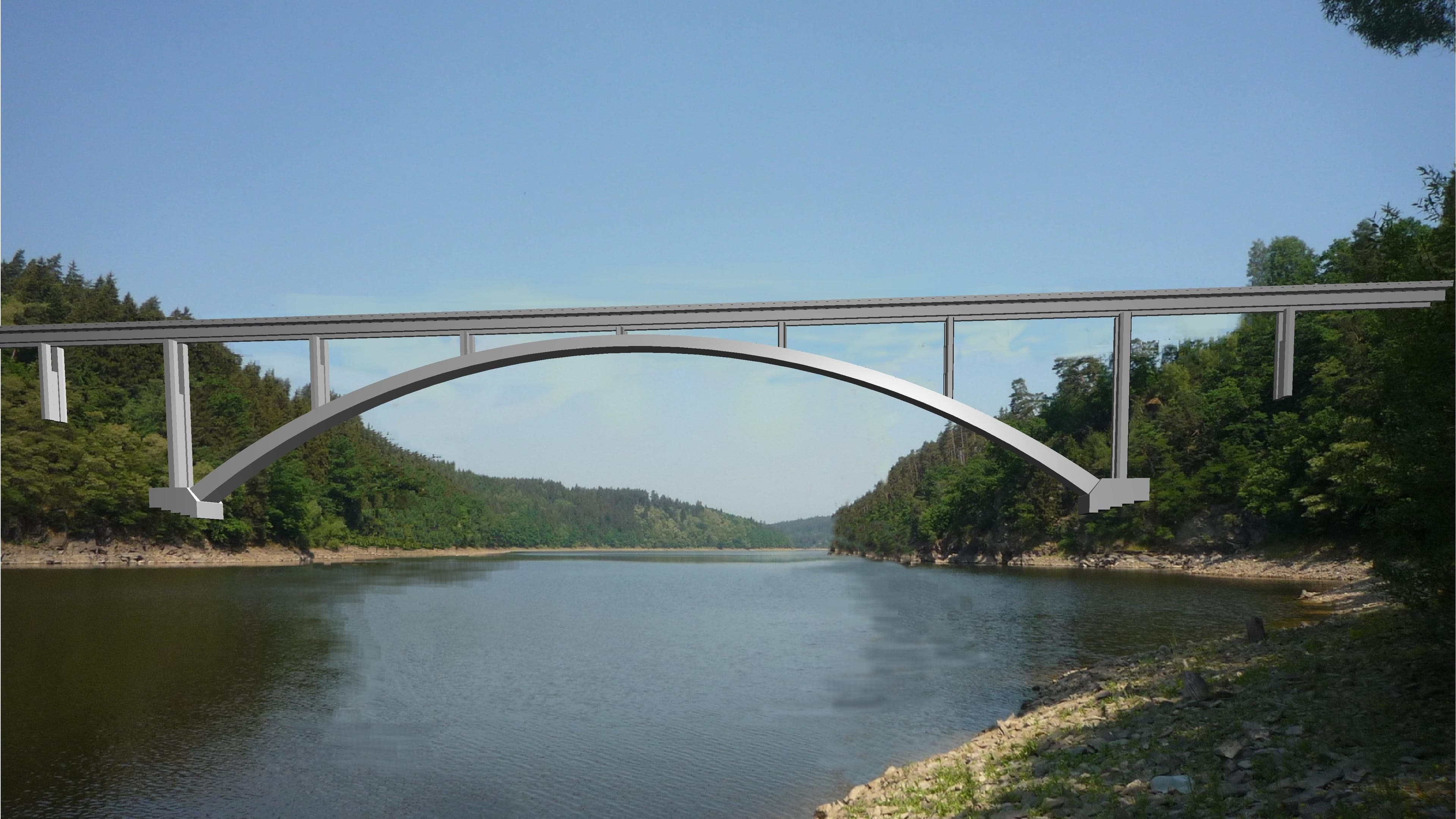 Arch railway bridge, Jetetice