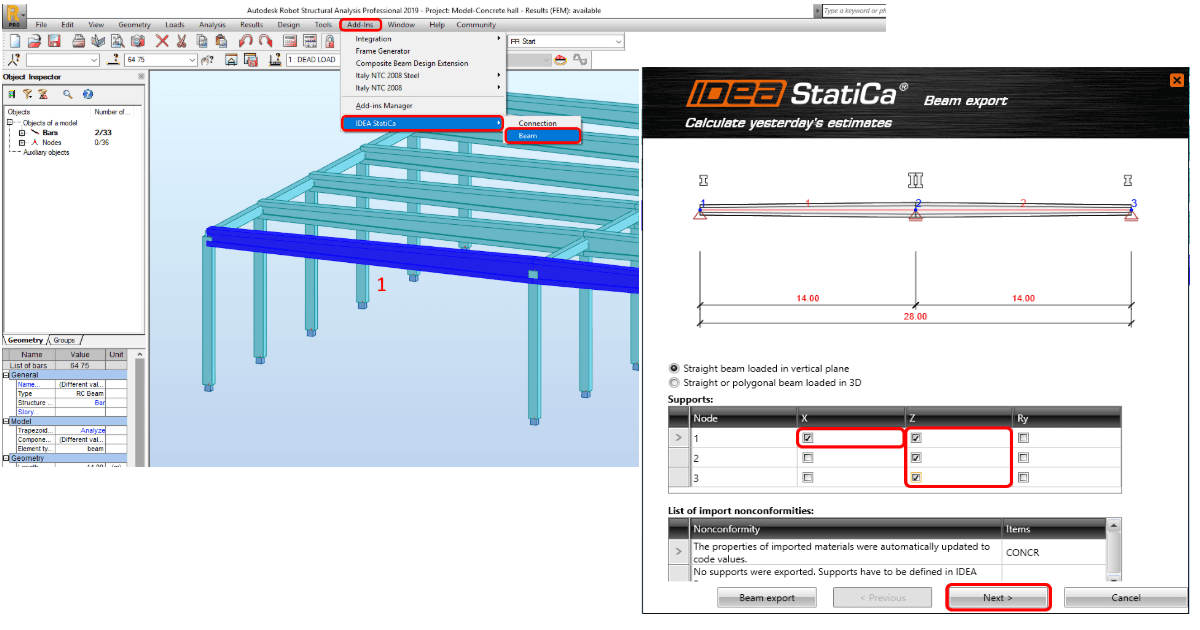 How do the BIM links work for IDEA StatiCa Concrete and Prestressing?