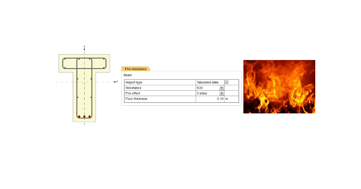 IDEA StatiCa Detail step-by-step tutorial for the structural design of a cross-section of a single span beam with the focus on its fire resistance. Stuctural enginnering concrete design software.