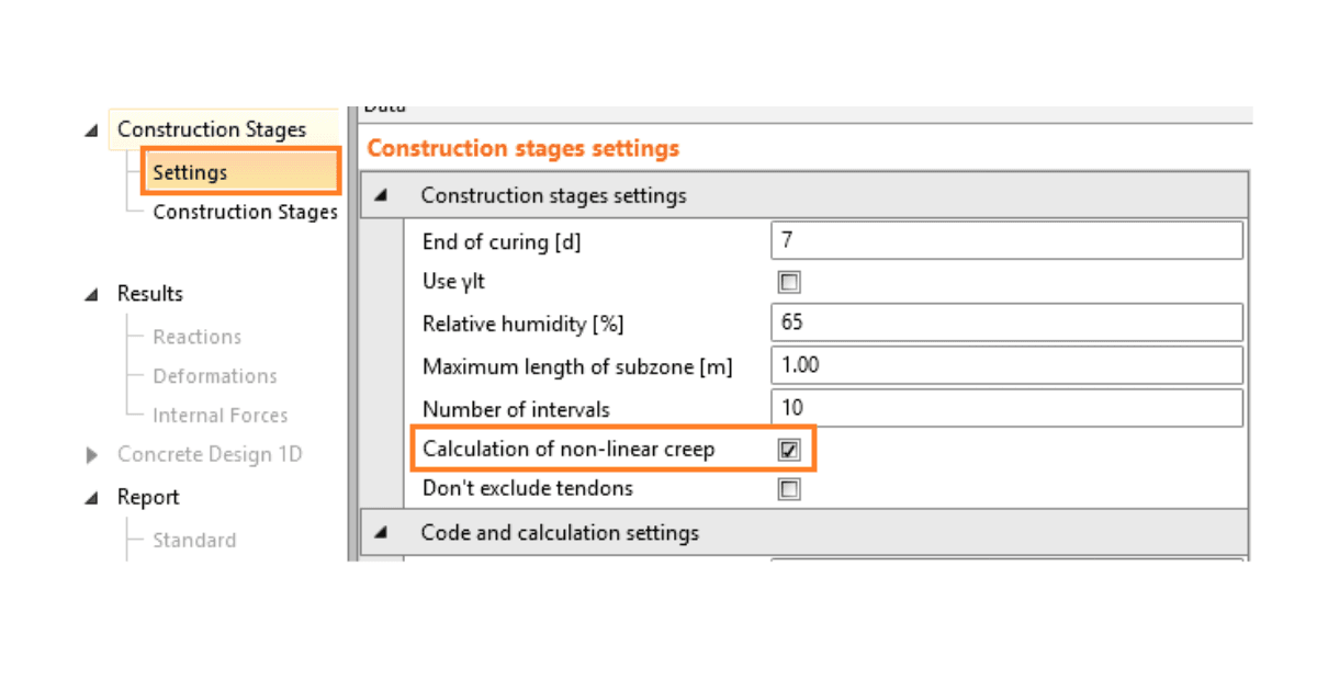 How to turn on the calculation of non-linear creep