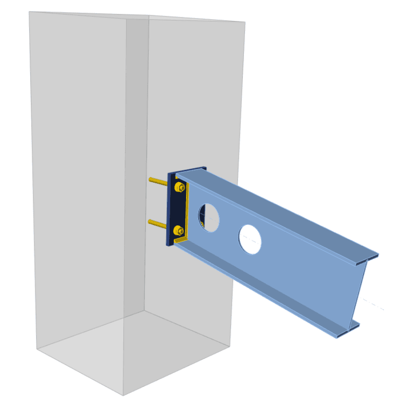 Anchoring of inclined beam with openings