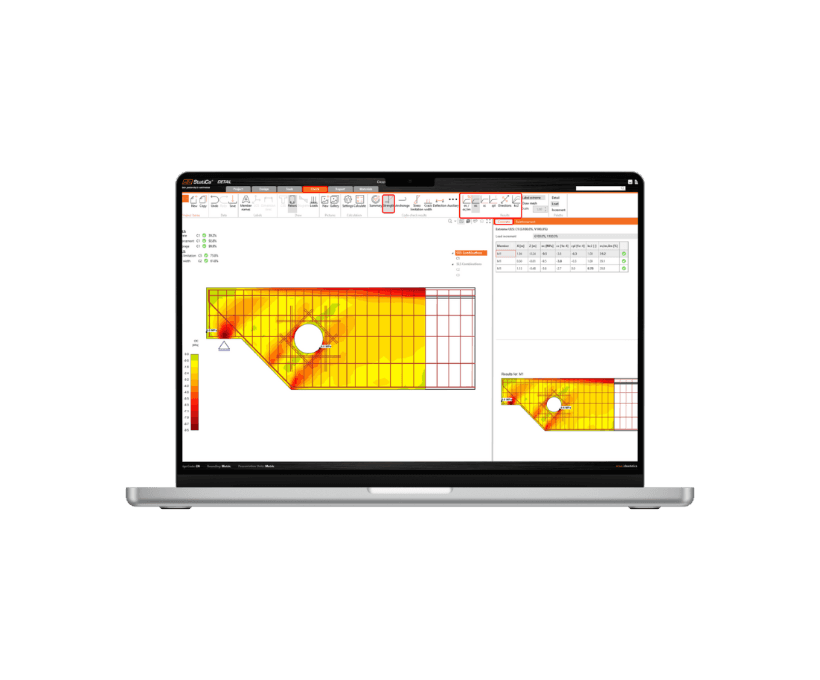 mockup of a computer with IDEA StatiCa structural design software in it