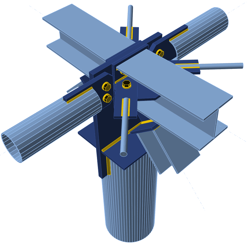 HSS Joint with vertical & Horizontal bracing