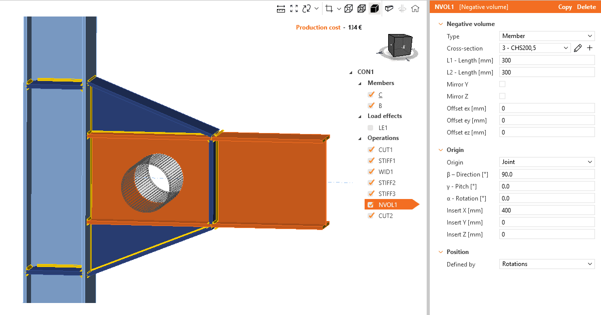 How to use negative volume operation