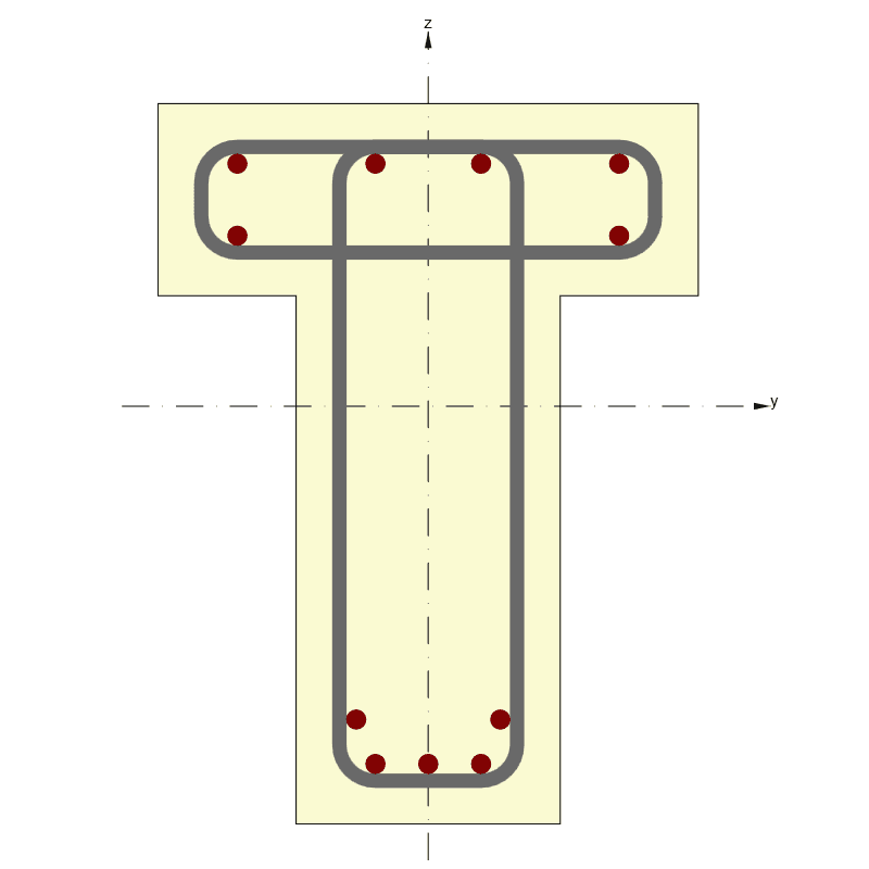 Reinforced concrete T-section