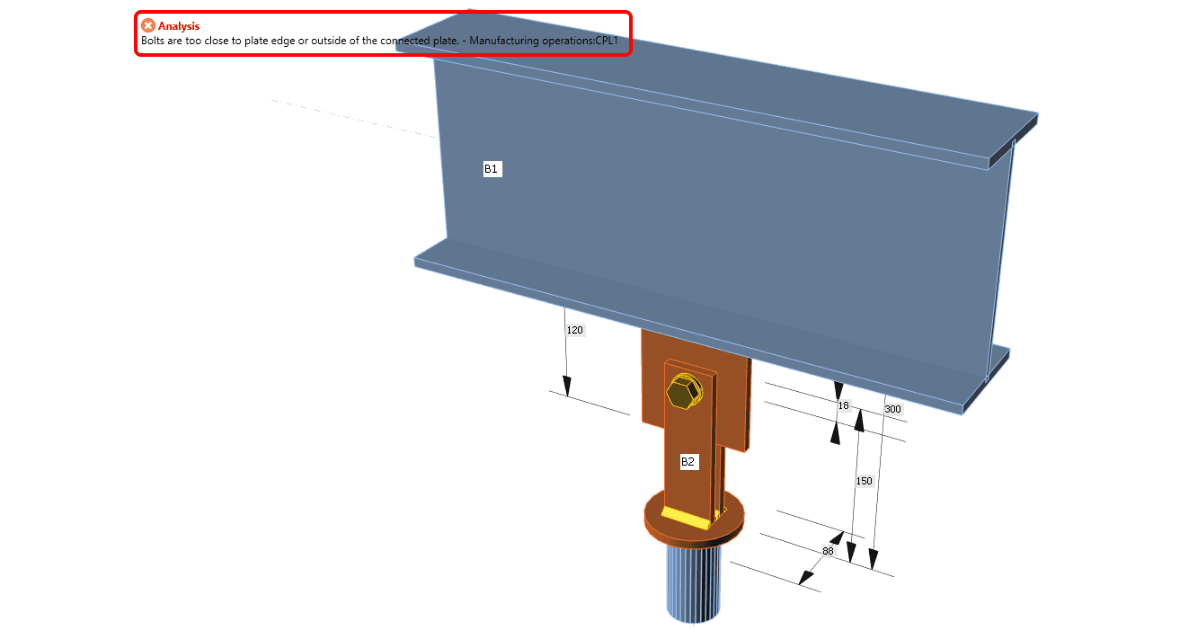 Bouten zijn te dicht bij de plaatrand in IDEA CONNECTION