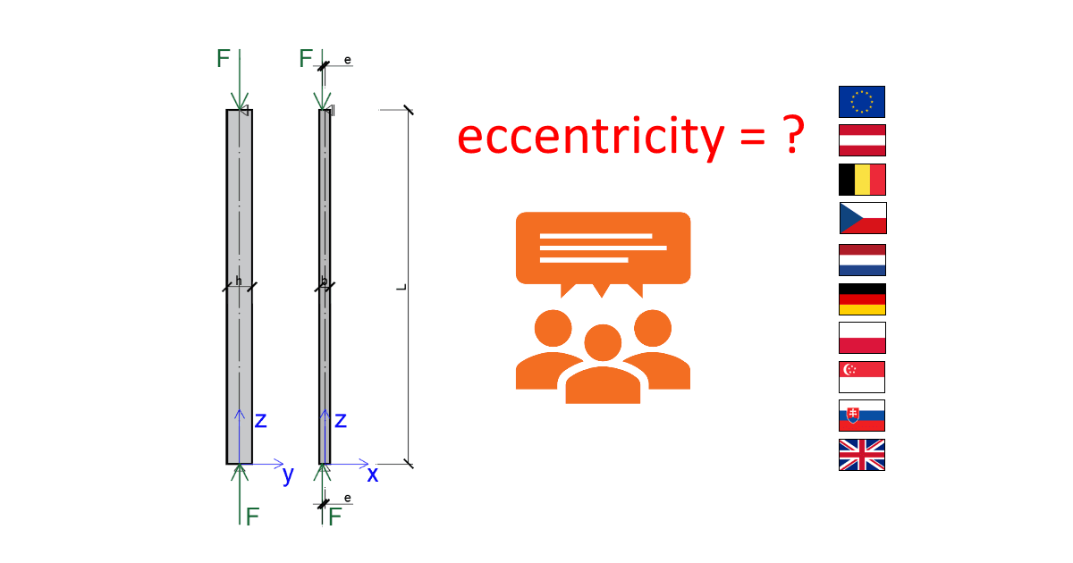 Update of eccentricity definition of a normal force for concrete columns according to Eurocode icnluding national annexes