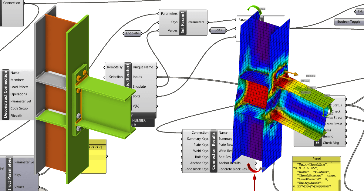 Grasshopper API link - how to import and calculate parametric connection model (02)