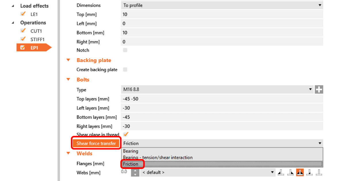 How to define pre-loaded bolts